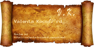 Valenta Kocsárd névjegykártya